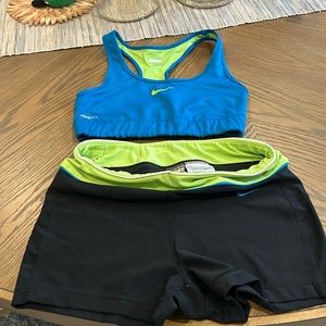 Nike workout top and shorts.